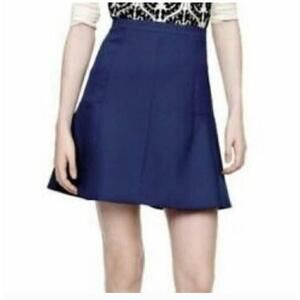J.Crew Blue Flared Tulip Skirt A-Line Hidden Zipper Womens Size 2